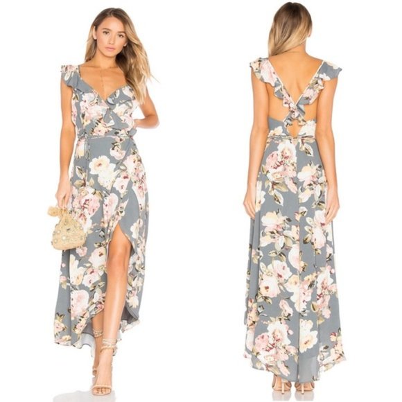 Privacy Please Dresses & Skirts - Privacy Please Fillmore Wrap Maxi Dress in Asphalt S